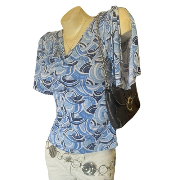 Vintage 90s Y2K Top, Vintage Abstract Top, Vintage AOP Top - Picture 6 of 12